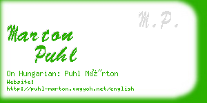 marton puhl business card